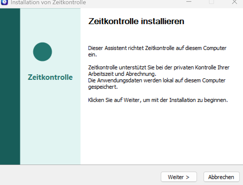Startfenster des Installationsassistenten